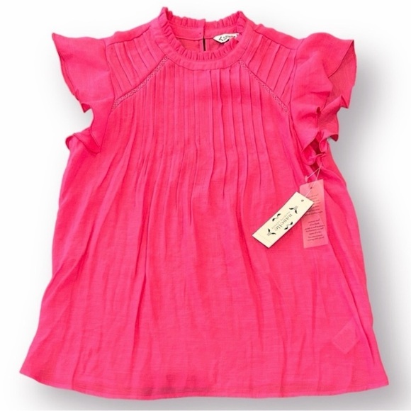 💐 Nanette Lepore Fuchsia Flutter Sleeve Blouse NWT - Picture 5 of 10